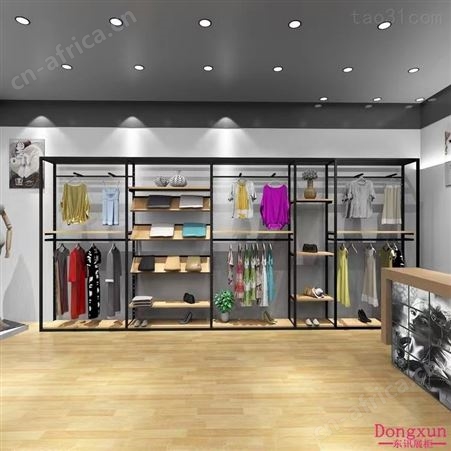 高档服装店展示架男装货架落地式陈列柜品牌商场男士店铺落地式陈列柜定制展柜厂