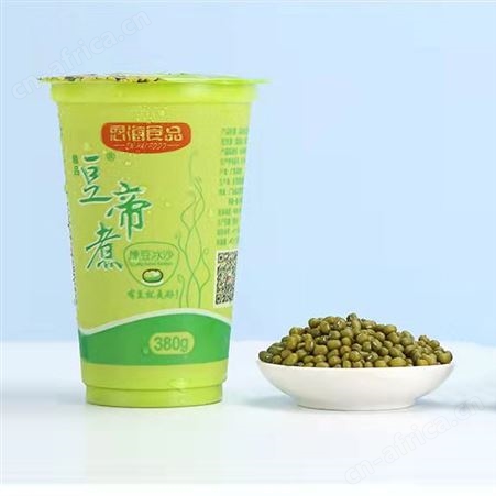 豆帝煮低温精品绿豆冰沙风味饮料杯装380g植物饮料