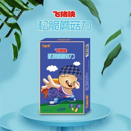 飞猪侠松脆蘑菇力蓝莓饼干38克饼干膨化食品