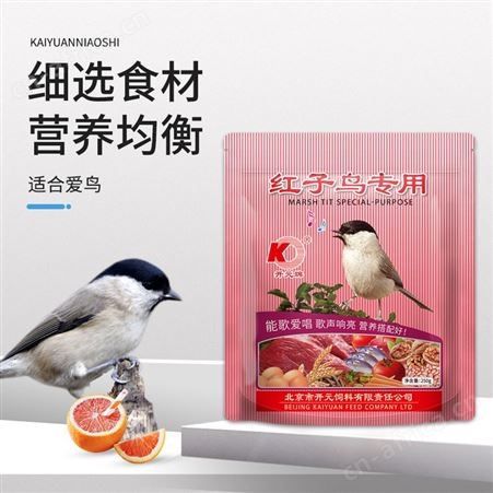 开元（KO）红子鸟食贝子点子柳莺黑子鸟粮鸟食鸟面食250g