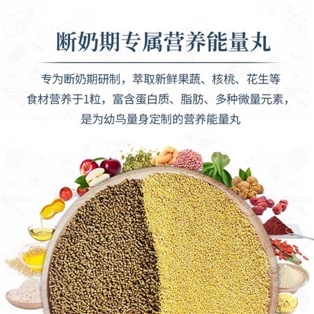 开元鹦鹉断奶期专用蛋小米幼鸟粮无壳谷子鸡蛋黄鸟食含滋养丸