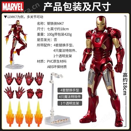 MARVEL 兵人玩具 160904 7寸公仔4个混 亲子礼品 漫威-160603 正版