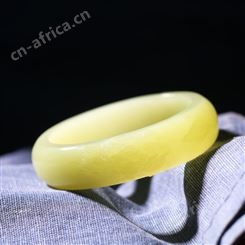 结缘欣赏——和田玉手镯若羌黄玉·牡丹花镯
