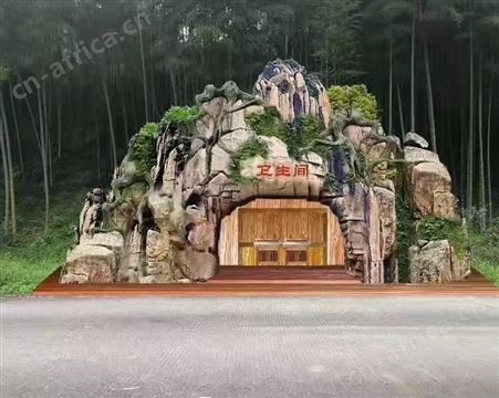 阿勒泰地区 大型水泥直塑石假山 室内假山假树 假山塑石 湘岩园林