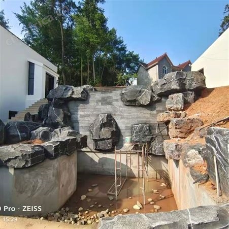 阿勒泰地区 大型水泥直塑石假山 室内假山假树 假山塑石 湘岩园林
