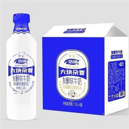 大块朵昔发酵软牛奶味原味（椰果）乳酸菌网红饮品箱装1.25L招商