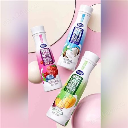 完达山芒果百香果味果粒奶昔酸奶饮品300ml瓶装批发代理