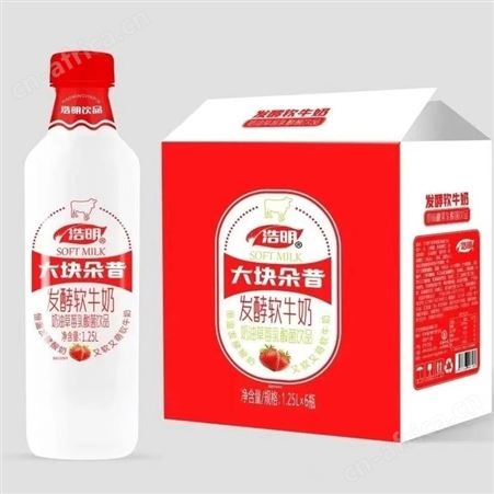 大块朵昔发酵软牛奶味原味（椰果）乳酸菌网红饮品箱装1.25L招商