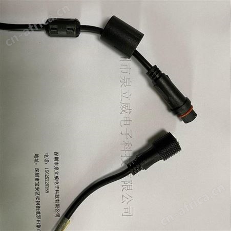 泉立威大DIN头防水线 另一端插63080端子带防水密封圈