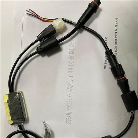 泉立威大DIN头防水线 另一端插63080端子带防水密封圈