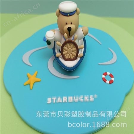杯盖立体公仔轮船航海家等设计画图食品级硅胶礼品杯盖来图来样