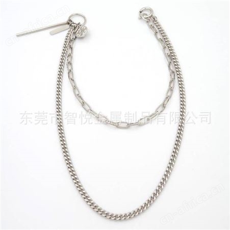 3小挂件项链白铜镀银混搭潮流时尚个性链条设计东莞市场在线订购