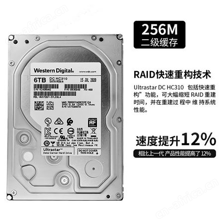 西数 WD HUS726T6TALE6L4 6T 企业级硬盘 SATA6Gb/s 7200转 3.5