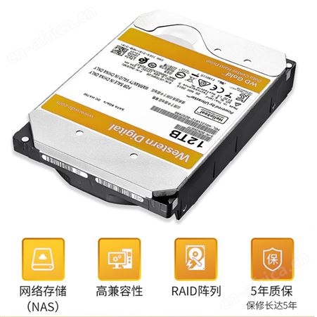 西数WD WD121VRYZ 12T 金盘企业级机械硬盘NAS网络存储SATA7200转