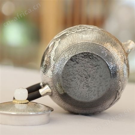 纯银999泡茶银壶功夫银茶具家用手工錾刻银器茶道礼品沏茶壶