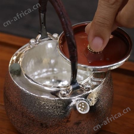 超轻提梁小银壶纯银9999烧水泡茶壶纯手工一张打功夫银茶器具定制