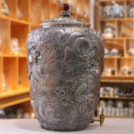 飞龙乘云 纯银999工艺品家居摆件 银器水缸工厂 贵金属储水罐定制
