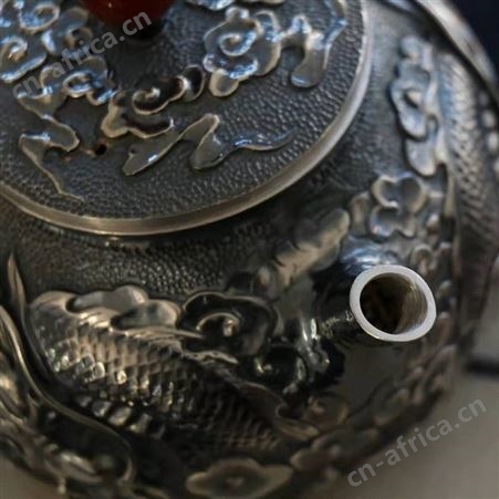祥龙献瑞小银壶 纯银999泡茶壶手工一体高浮雕银茶具茶器沏茶壶