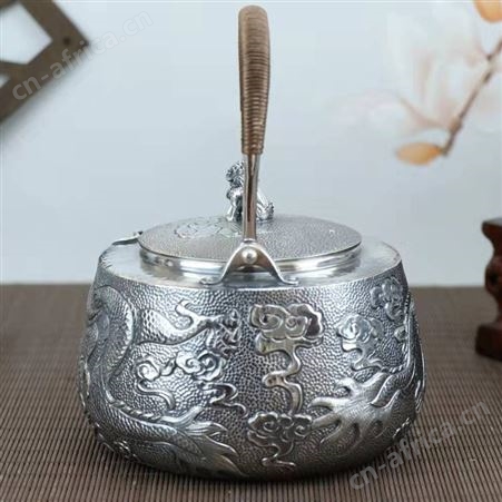 一张打银壶 纯银999烧水壶 纯手工家用雪花银足银日式煮茶壶