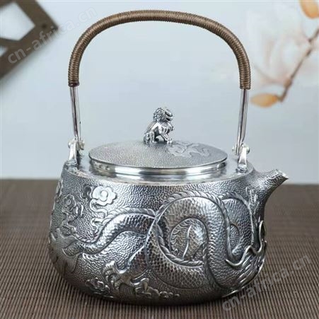 一张打银壶 纯银999烧水壶 纯手工家用雪花银足银日式煮茶壶