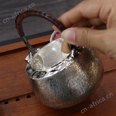 超轻提梁小银壶纯银9999烧水泡茶壶纯手工一张打功夫银茶器具定制