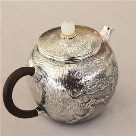 纯银999泡茶银壶功夫银茶具家用手工錾刻银器茶道礼品沏茶壶