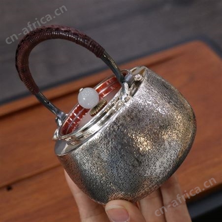 超轻提梁小银壶纯银9999烧水泡茶壶纯手工一张打功夫银茶器具定制