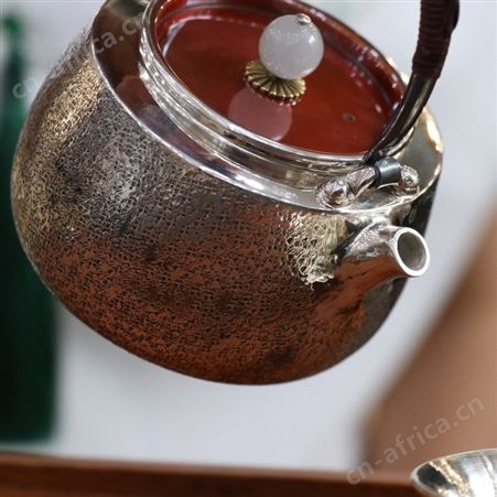 超轻提梁小银壶纯银9999烧水泡茶壶纯手工一张打功夫银茶器具定制