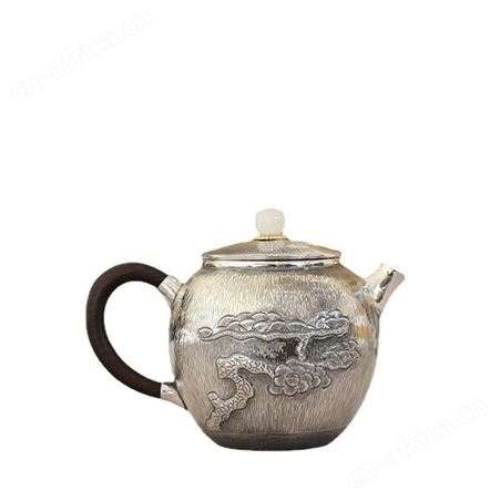 纯银999泡茶银壶功夫银茶具家用手工錾刻银器茶道礼品沏茶壶