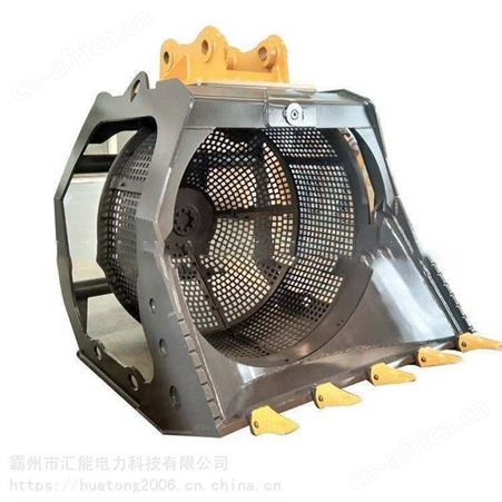 汇能可定制 水陆两用GS-9滚筒筛 花岗岩表面修整斗 装载机液压筛分笼