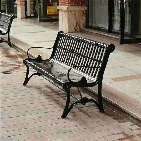 成都户外休闲椅 塑木铁艺靠椅 支持定制